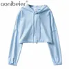 Womens Basic Sweatshirts 100% Cotton Solid Long Sleeve Autumn Spring Casual Pullovers Hooded Tops 210604