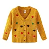 Mudkingdom Heart Girls Cardigan Sweaters Love Boutique Vêtements d'extérieur colorés Cute Girl Sweater Jacket Vêtements pour enfants 211201