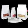 100 pcs / lote ficar para cima kraft papel sacos de café lanche presentes de cookie sacos de armazenamento com malote de armazenamento de alimentos