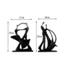 Creative Simples Modern Modern Abstract Black estátua humana Home Decoration Acessórios Gift Geometry Resin Dancing Casal Sculpture1797825