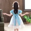 2021 Robes d'été pour filles Robes de princesse en dentelle à manches courtes Robe de soirée d'anniversaire Tutu Robes Little Baby Girl Vêtements3-12 ans Q0716