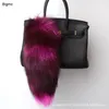 Fox Tail Pendants chain 40cm Fur Pom Chain Charm Bag Car Key Ring Gift Jewelry K16447298957