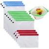 12Pcs Reusable Mesh Produce Bags Washable Drawstring Mesh Bag Pouch for Fruit Vegetable Shopping Grocery Storage Bag