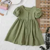 Mädchen Sommerkleid Elegante Kinder Ärmellose Tiere Gedruckt Prinzessin Kinder Kleidung Kinder Kleider Für Stil Vestidos Baby Q0716