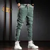 Moda Streetwear Mężczyźni Dżinsy Loose Fit Casual Corduroy Cargo Spodnie Jesień Ly Designer Koreański Hip Hop Joggers Harem Spodnie