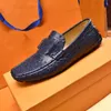 Lyxmärke Herr Loafers Klänning Guld Metall Casual Shoe Grid Platt häl Äkta läder Office Walk Skor Med Box Storlek 38-46