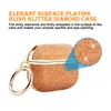 Bling Sparkly Rijst Diamond Plating Draadloze Hoofdtelefoon Accessoires Schokbestendige Beschermhak met Keychain Hook Retail Pakket voor Apple Airpods 1 2 Pro 3 Airpods3