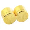 Metal grinder with 4 layers of gold coin pattern High Quality smoking accessory Golden zinc alloy Manual smoke grinders WLL209