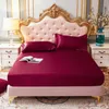 Sheets conjuntos de verão fresco folha de cama de luxo equipado com cinto elástico 24 cores rainha king size tamanho lençol home têxteis