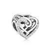 Fit Original Pandora Charms Bracelet Sterling 925 Silver Sparkling Entlicing Hearts Charm Beads Women Diy Jewelry Make Berloque2578