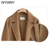 秋のコート女性ウールコートカジュアルプラスサイズ長袖厚いジャケット女性ヴィンテージ緩い暖かいウールコートカザコフェミニノ211018