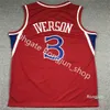 Herren Retro Georgetown Hoyas College Allen Iverson Trikots 3 Basketballtrikots