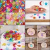 Charms Smycken Resultat Komponenter 400pcs / Set Transparent Opaka Acrylic Charm Star Moon Pendants för att göra dekor Aessories 25x19x6mm Dro