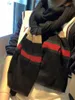 Super morbido sciarpa cashmere stile unisex bianco nero con striscia calda sciarpe da donna inverno e autunno designer scialle luce seta tessitura regalo