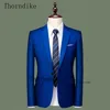 Thorndike Royal Blue Hommes Costumes De Mariage Slim Fit Groom Prom Party Blazer Mâle Tuxedo Veste + Pantalon Costume Mariage Homme Terno X0909