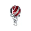 Ny röd äpple kärlek hjärta zirkon mode pärlor lämplig för pandora charm silver armband damer smycken tillbehör