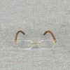 2023 okulary designerskie Naturalne drewniane kwadrat przezroczysty Buffalo Buffalo Rimize bez krawędzi okulary okulary dla mężczyzn Odczytujące owalne okulary okulos okulary przeciwsłoneczne