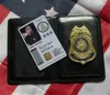 Pins, Broches Movie The Fast and Furious Metal DSS Badge Pin ID Cards Lederen Case Houder Portemonnee 1: 1 Cadeau Cosplay Collection