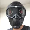 Original Cyberpunk Magic App Bluetooth RGB LED Taktische Schädelmaske Aufnahme Jagd Paintball -Masken Motorradmänner Vollge Gesicht Wanderung mil256v