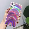 3D Rainbow Glitter Fodral för iPhone 12 Mini 11 Pro Max Samsung S20 Plus Ultra S10 Not 10 20 A10 A71 A51 J6 J8 A11 M30S M21 J4 A7 A6 A20S