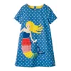 Jumping Meters Summer Princess Dresses with Dog Baby girls dresses cotton kids clothes party Tunic for 2-7T 210529