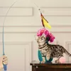 11 pezzi di ricambio per gatti set di giocattoli in piume giocattoli divertente bastone per gatti con campana giocattolo in piume interattivo gatto gioca giocattolo drop 210929