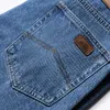 Herfst Winter Business Jeans Mannen Klassieke 100% Katoen Hoge Taille Losse Rechte Fit Denim Broek Merk Overalls Broek 40 42 211011