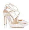 العلامات التجارية الشهيرة للسيدات Azia Satin Sandals Sknot Strap Open Open Tee High Heels مع حذاء سهرة متطور سيدة مضخات Party 35-43