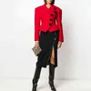 High Street Est Fashion Designer Jacka Kvinnors Slim Montering Red Short Blazer 211116