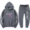 RIP Lil Peep Sudadera con capucha conjuntos de para hombre/mujer invierno clido polar sudaderas + Pantalones de trajes Hip Hop X0610