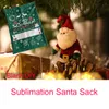 Bolso de Navidad de sublimación 50 * 70 cm Santa Saco Diseño de reno Drawstring Bolsas de regalo regalos de Navidad regalos para la familia