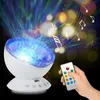 Night Lights LED Star Light Projector Lamp Remote Baby Decor Rotating Water Wave Galaxy Table For Bedroom215N