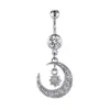 Dangle Moon Star Belly Brzanki Damskie Body Biżuteria Cubi Cyrkonia Paminy Pierścienie do Salon I Piercing Materiały