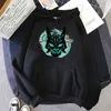 Herrtröjor tröjor genshin påverkar xiao mask fangs grafisk hoodie unisex hip hop streetwear tröja lång ärmficka kpop graffiti stil topps y1213