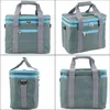 Insulated Thermal Cooler Picnic Bag Large Collapsible Tote Lunch Box Soft Drinks Storage with Tableware Pocket Waterproof