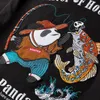 T-shirts van heren 2021 Originele Chinese stijl schattige panda borduurwerk ademend katoen korte mouw T-shirt Grote jeugd