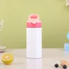 12oz Straight Sippy Cups Blank Sublimation Tumblers 6 Färger Stainless Steel Babyflaska Dubbelvägg Vakuum Portable Feeding Nursing Drinking Kids Muggar