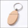 Other Festive & Party Supplies Home Garden Beech Keychain Spot Blank Solid Wood Keychains Wooden Custom Creative Holiday Small Gift Rrd6917