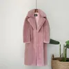 Casaco de inverno elegante moda feminina de pelúcia casacos de pele de vison falso jaqueta de pele solta casaco de alta qualidade grosso casacos quentes