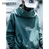 UNSETTLE Fish Mouth Japanese Harajuku Broderie Tactics Streetwear Hoodies Hip Hop hommes pull à capuche Casual Sweatshirts Tops 201126