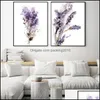 Schilderijen Kunsten, Ambachten Geschenken Thuis GardenBotanische Paars Lavendel en Lila Prints Bloemen Wall Art Canvas Schilderij voor Abstract Posters R