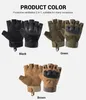 Schwarz Sommer Motorrad Militärische Taktische Fingerlose Motocross Motorrad Moto Reiten Biker Halbe Finger Handschuhe