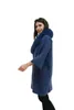 Women's Fur & Faux Casual Long Knitted Cardigan Collar Real Women Vintage Loose Sweater Coat Solid Oversized Jumper Outerwear Autumn Win