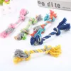 Pets dog Cotton Chew Knot Toys colorful Durable Braided Bone Rope 18CM Funny dogs cat Toy RH0549