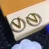 Letter Design Earrings Big Circle Simple New Fashion Stud Womens Hoop Earring for Woman High Quality 2 Color with Box