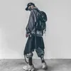 Męskie spodnie Punk Style Asymetryczne List Haft Koronki Hakama Mężczyźni Cargo Casual Streetwear Hip Hop Dna fartuch Japonia Spodnie