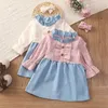 kinderkleding meisjes ruches jurk baby peuter uitlopende mouw prinses jurken met hoofdband lente herfst boetiek mode babykleding