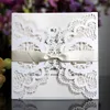 100pcs Laser Cut Wedding Invitations Cards With Flowers EngagementPearlescent Invites Card For Invitations