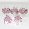 Ciotole spesse per narghilè Pyrex Ciotola in vetro a forma di cuore rosa da 14 mm per pipe ad acqua per tabacco Bong Dab Oil Rigs