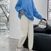 Casual Sport Jogger Cargo Corduroy Hosen Frauen Vintage Lose Streetwear Hohe Taille Koreanischen Stil Schwarz Weiche Hosen IAMTY 210915